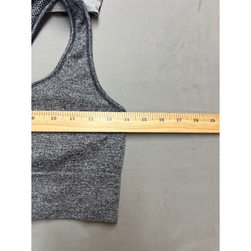 90 Degree by Reflex Girls XL Sports Bra Set 2 Pack Heather Gray Racerback - Picture 4 of 7